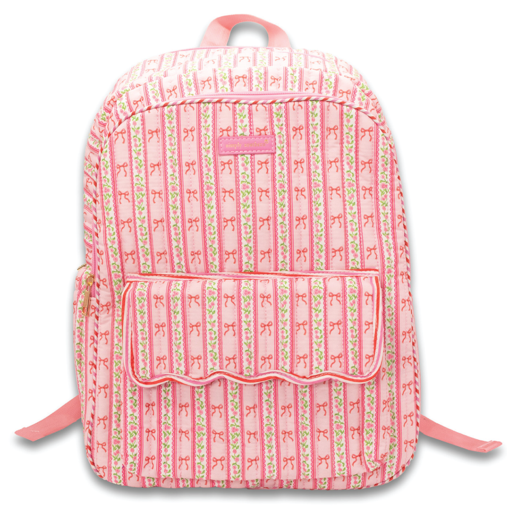 Simply Southern® Quilted Backpack: Pink Bow