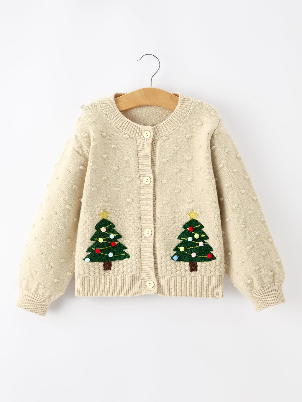 Christmas Tree Knit Cardigan Kids Holiday Sweater