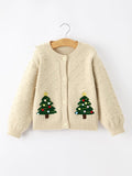 Christmas Tree Knit Cardigan Kids Holiday Sweater
