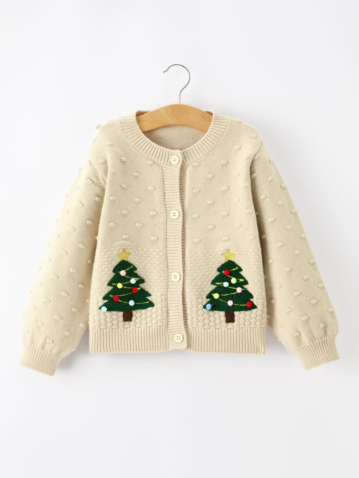 Christmas Tree Knit Cardigan Kids Holiday Sweater