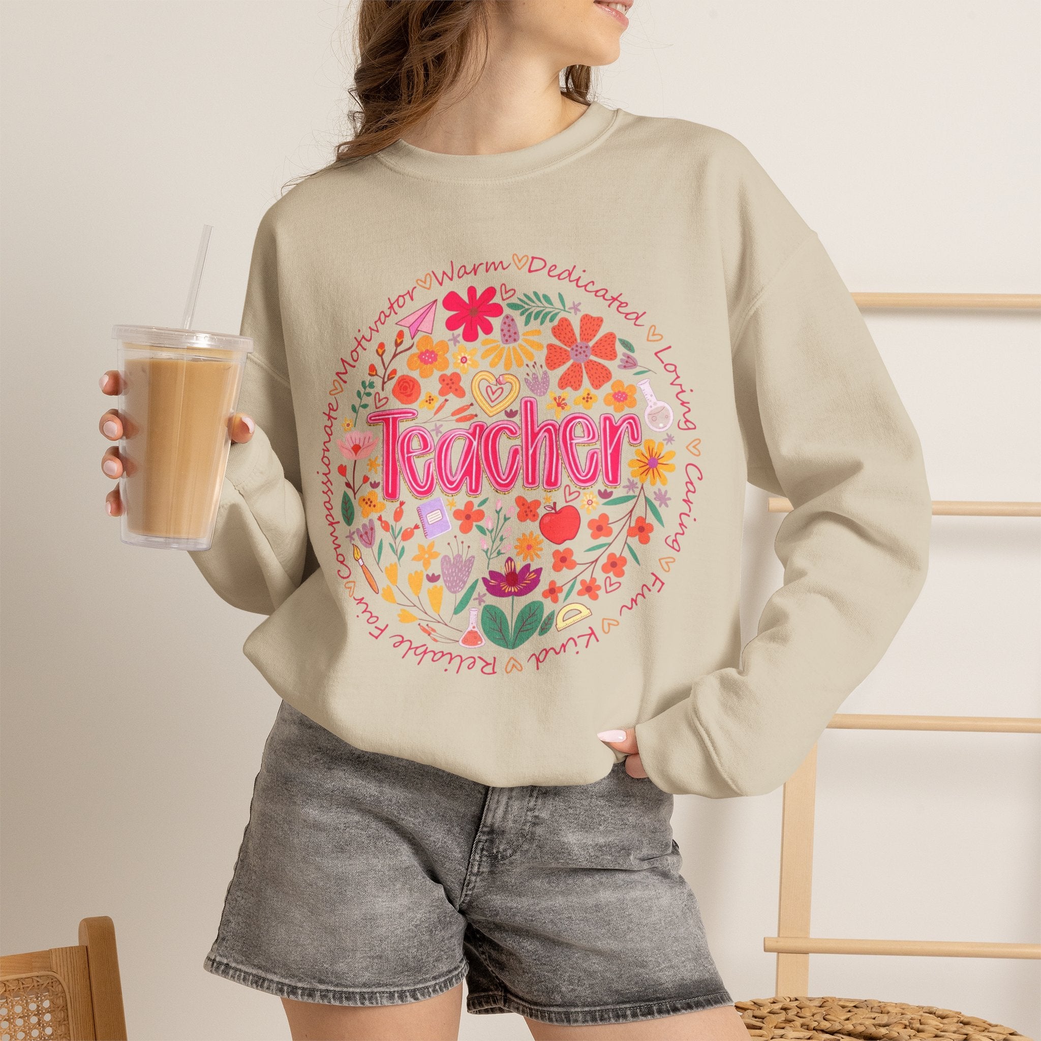 Teacher Floral Sweatshirt