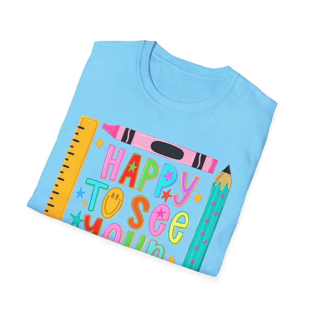 “Happy To See Your Face” Teacher Tee