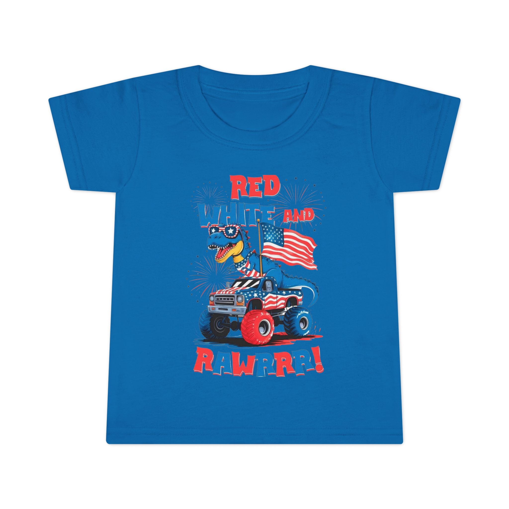 Toddler T-Shirt — "Red White and Rawrr!" Patriotic Tee