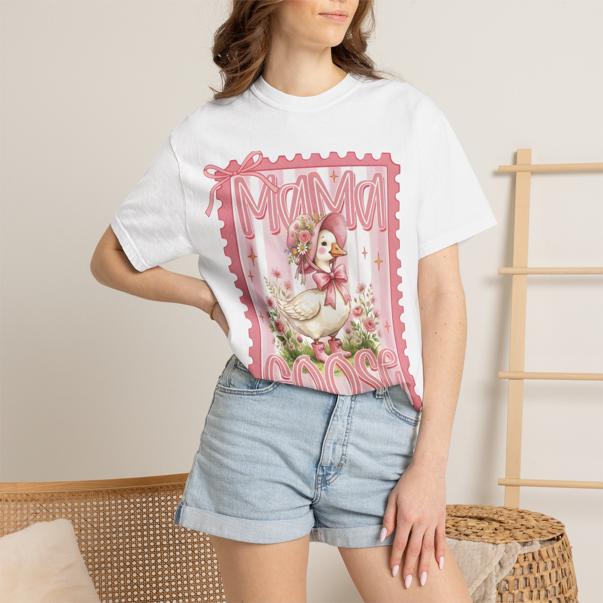 Mama Goose T-Shirt — Vintage Pink Nursery Illustration Tee
