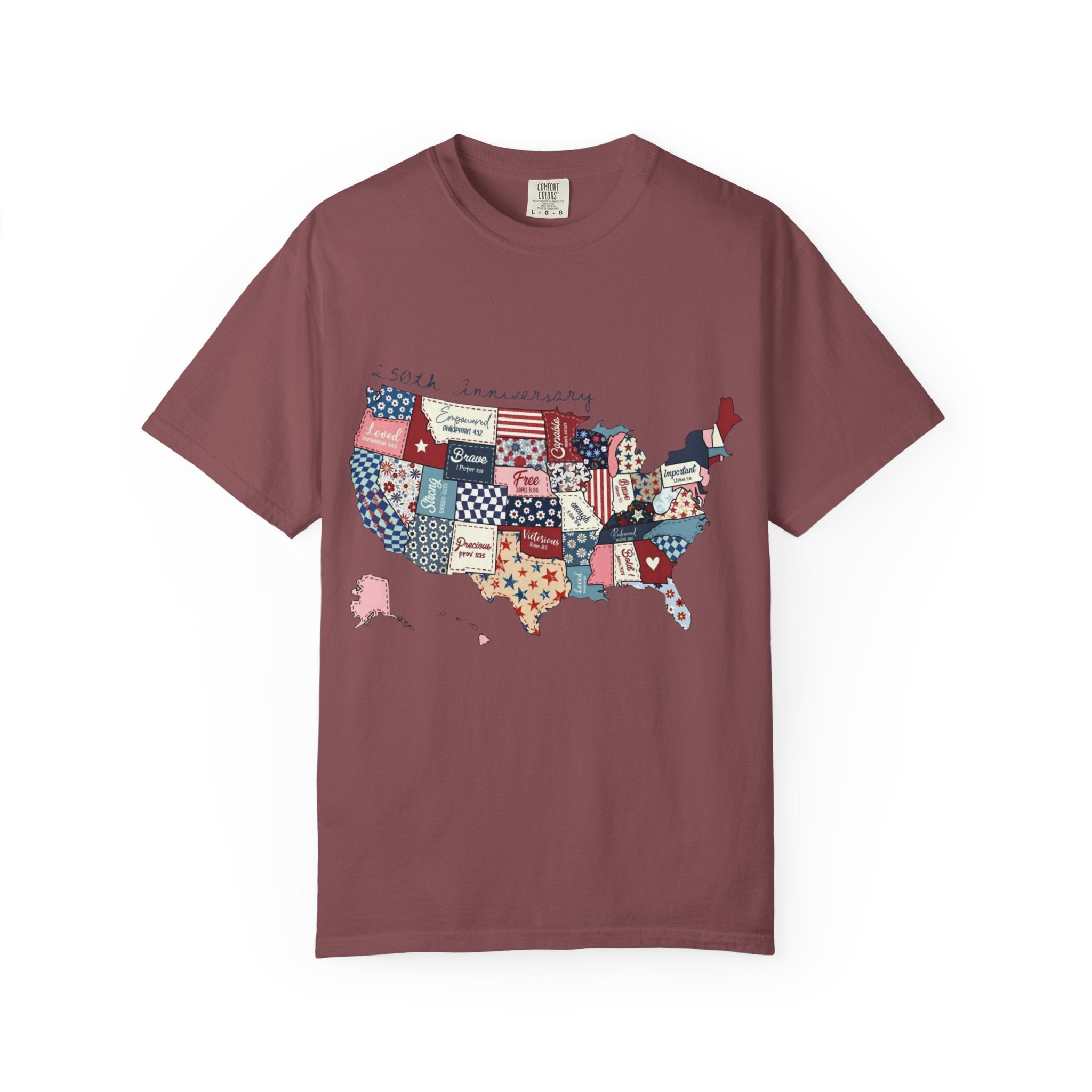 Comfort Colors- Patchwork USA Map T-Shirt