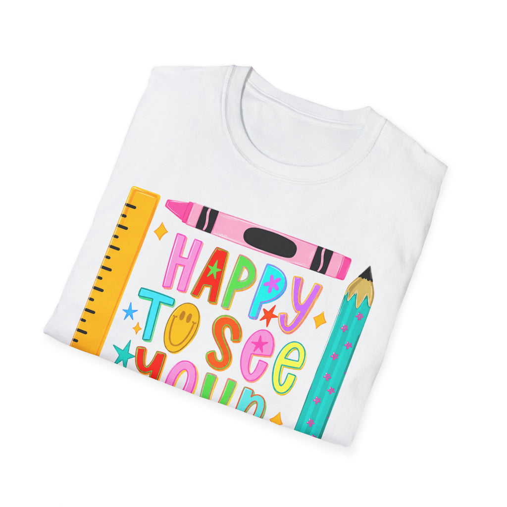 “Happy To See Your Face” Teacher Tee