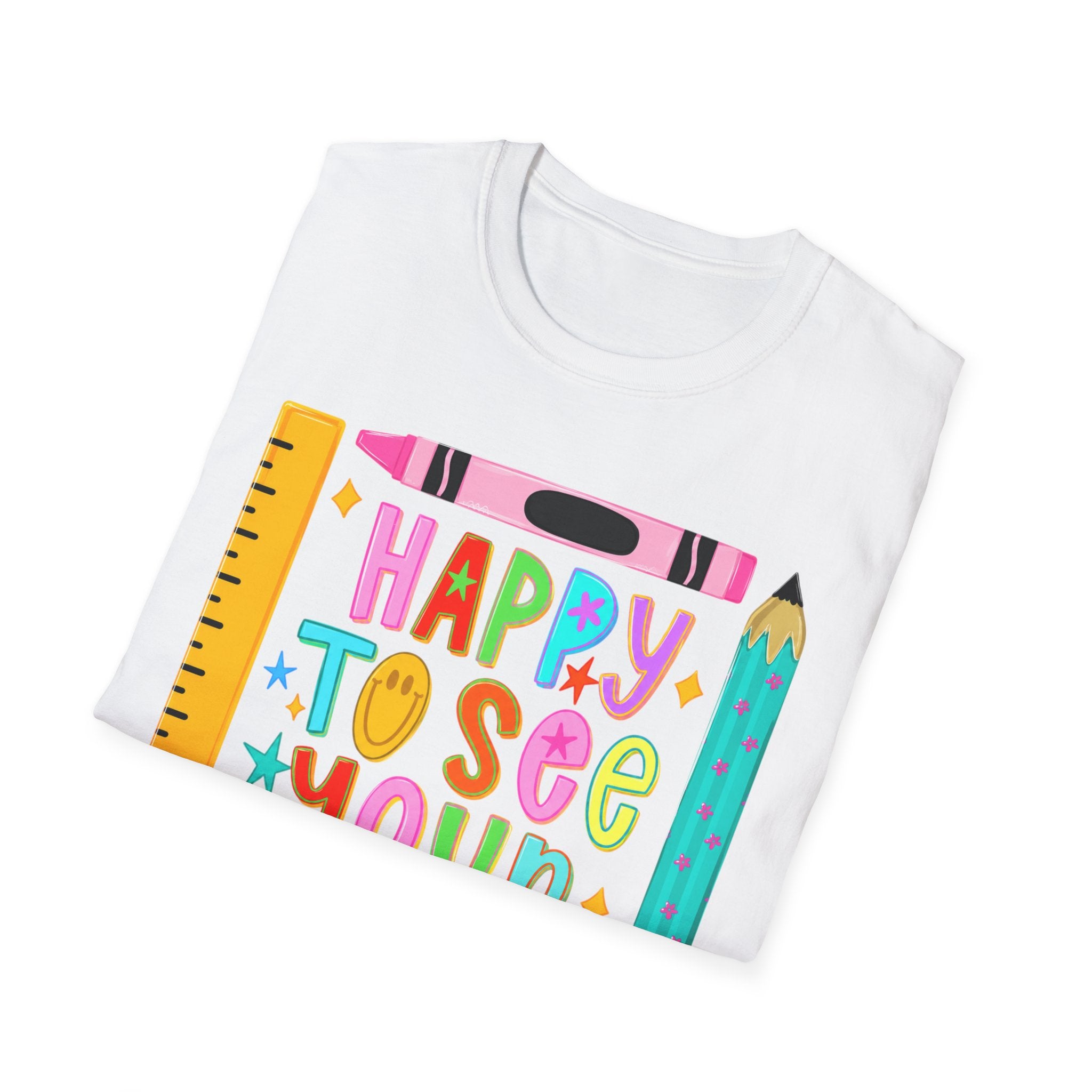 “Happy To See Your Face” Teacher Tee