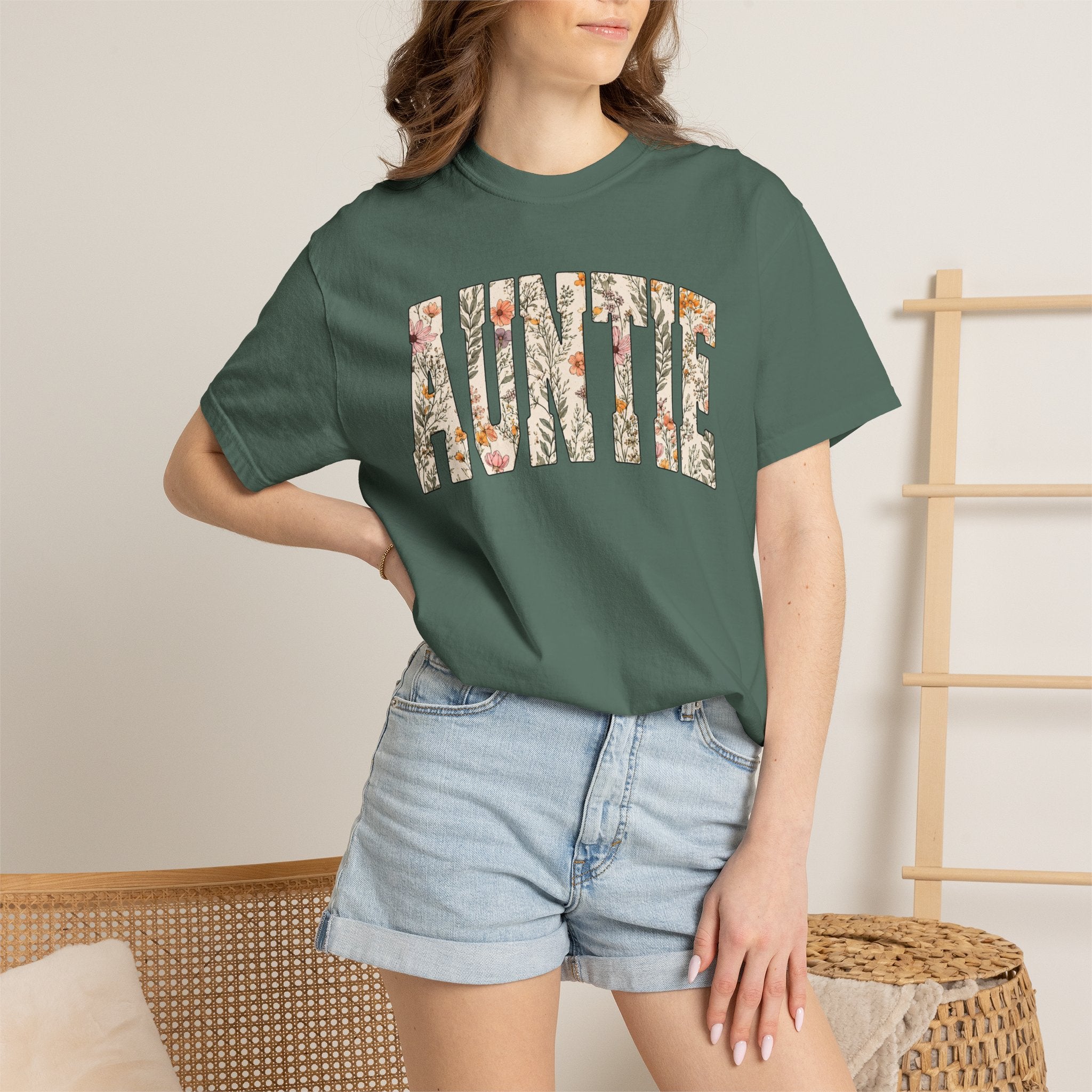 “Auntie” Floral Tee