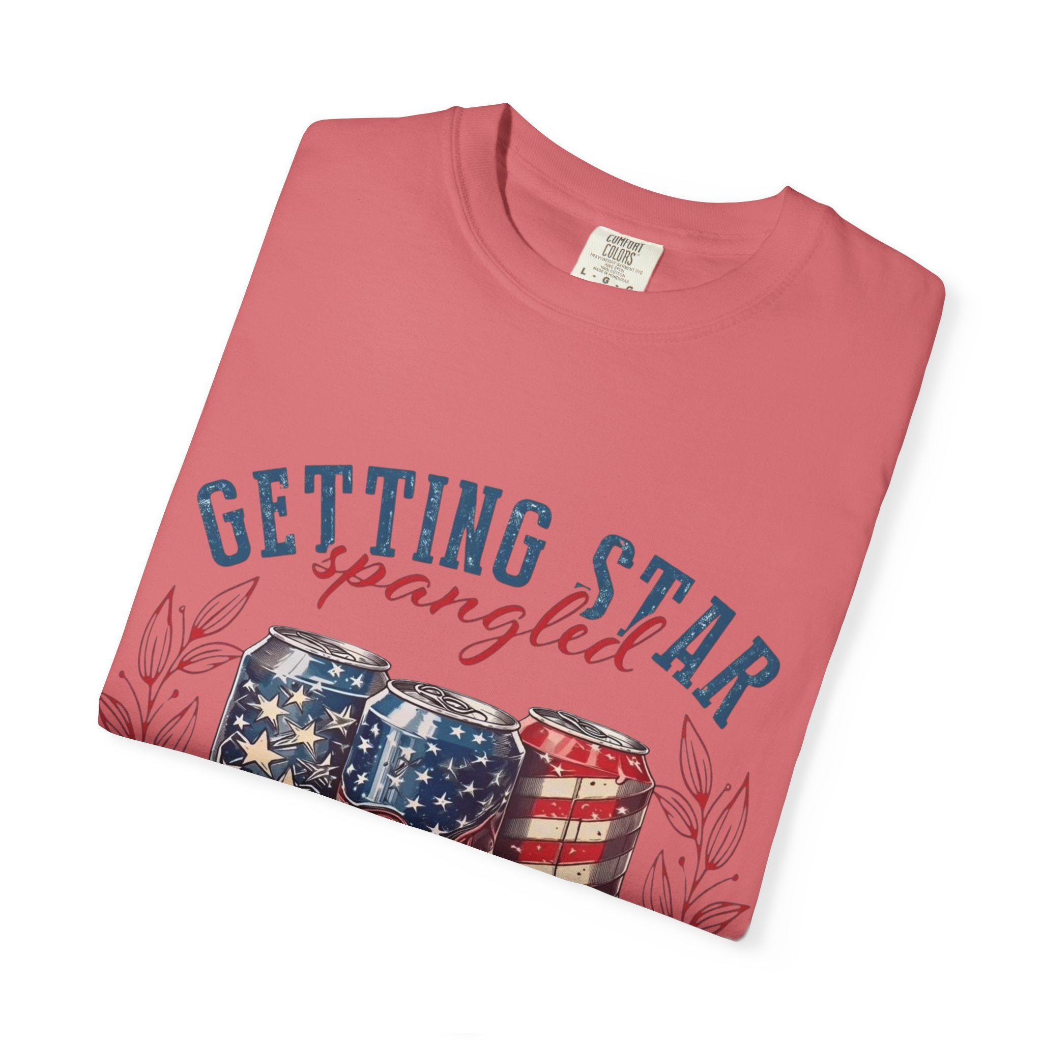 Getting Star Spangled Hammered T-Shirt — Patriotic Beer Can Graphic