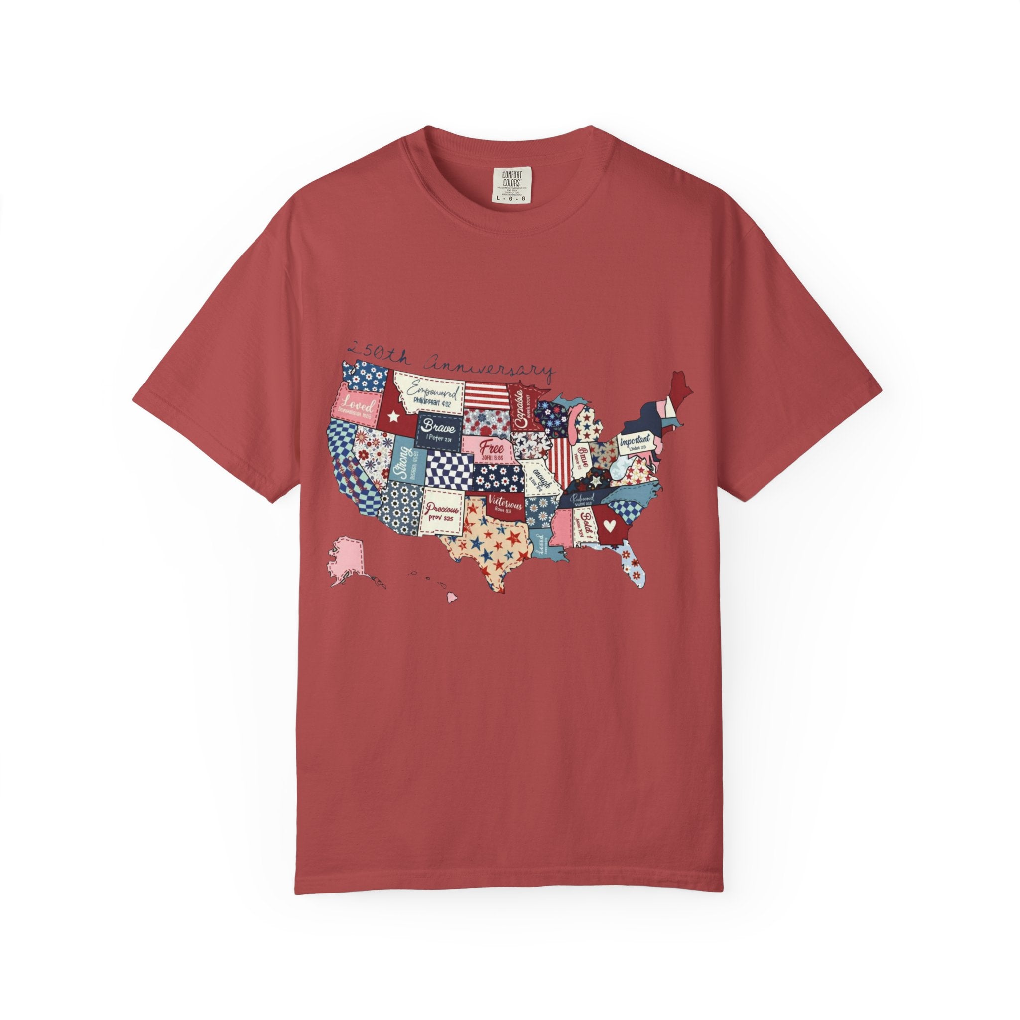 Comfort Colors- Patchwork USA Map T-Shirt