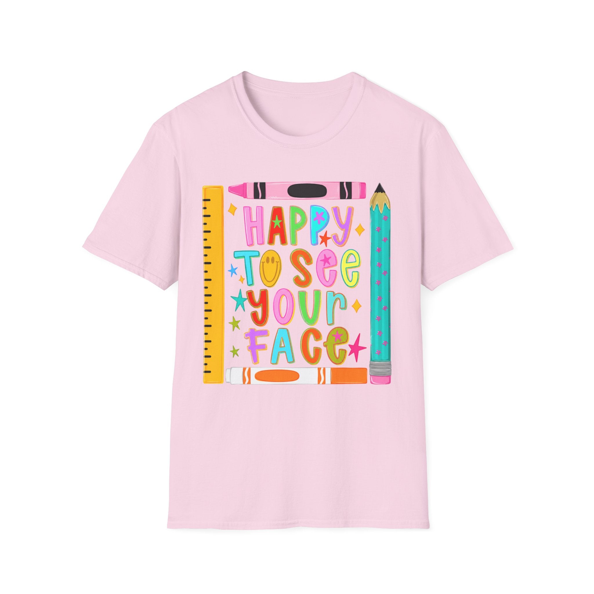 “Happy To See Your Face” Teacher Tee