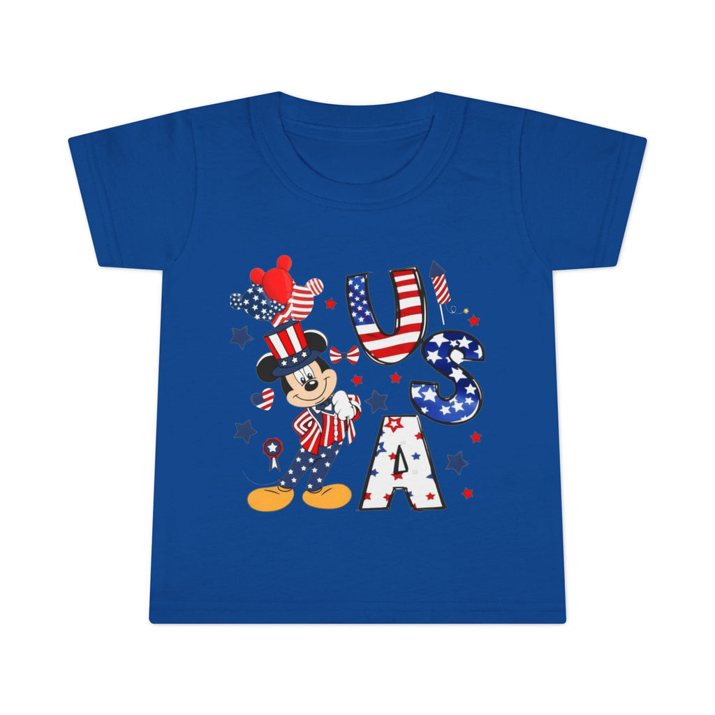 Patriotic Toddler T-Shirt — USA Stars & Stripes (Mouse)
