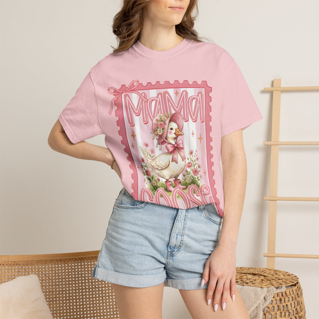 Mama Goose T-Shirt — Vintage Pink Nursery Illustration Tee