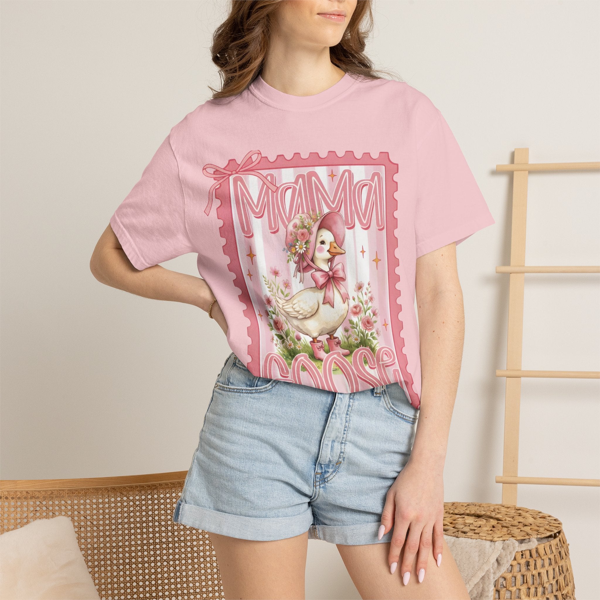 Mama Goose T-Shirt — Vintage Pink Nursery Illustration Tee