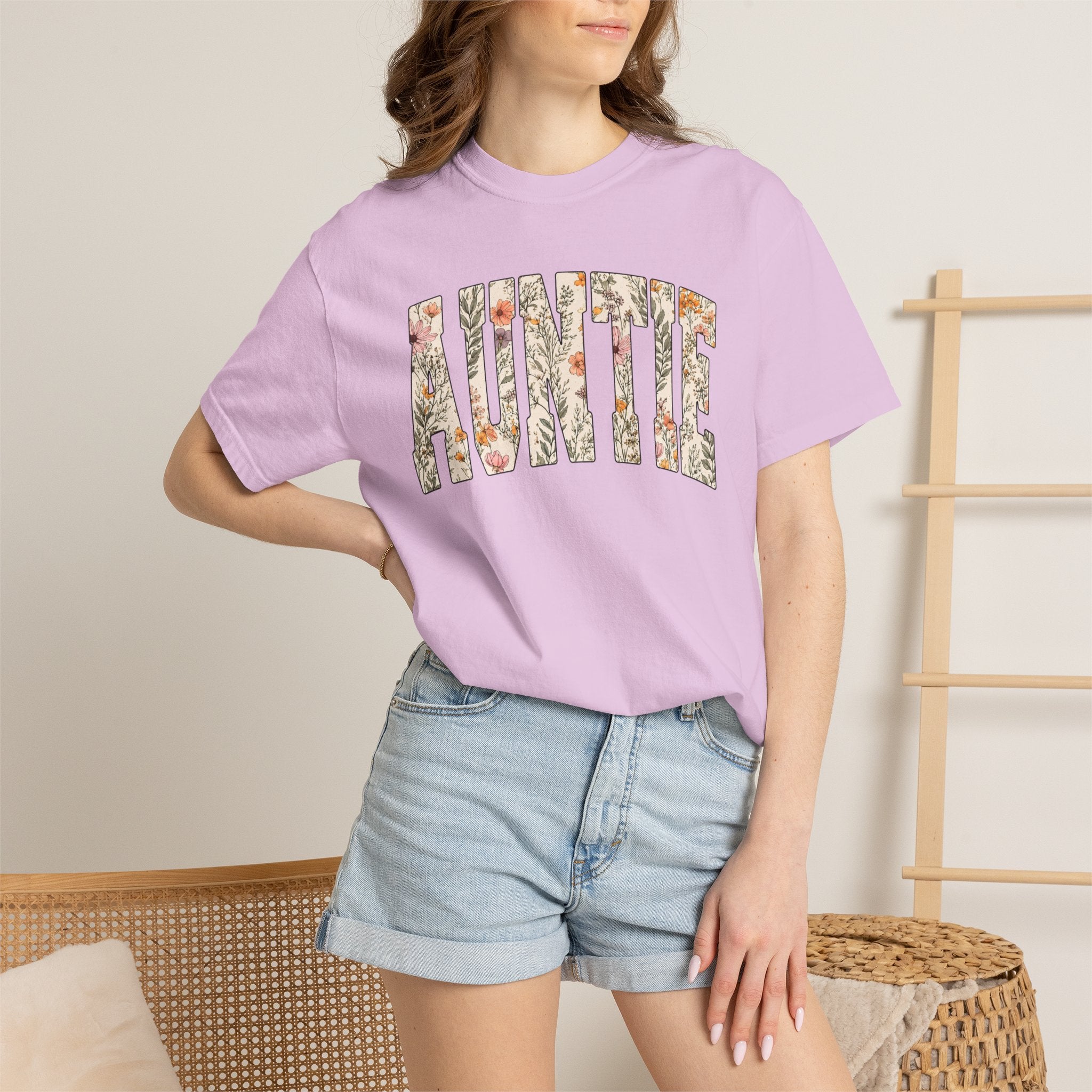 “Auntie” Floral Tee