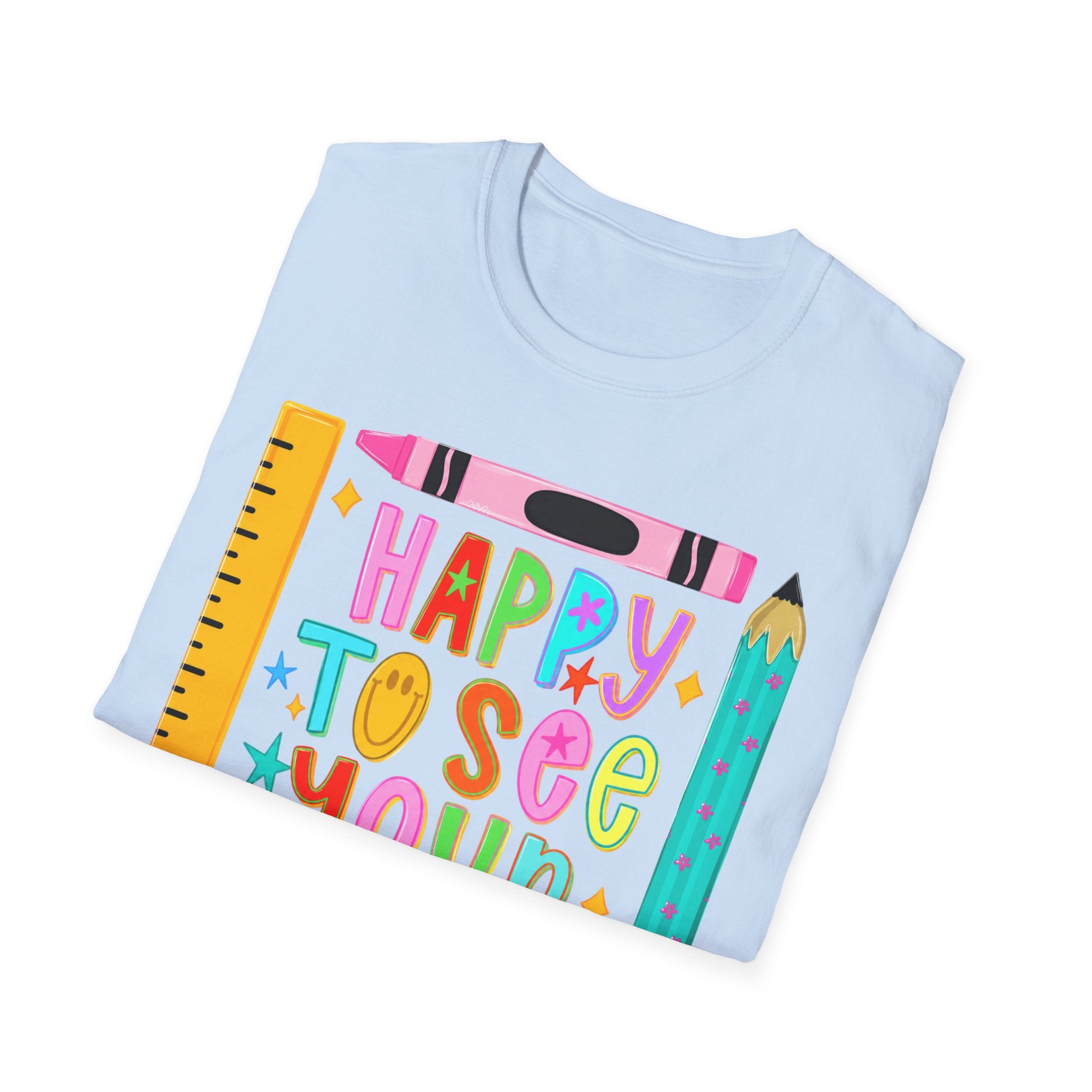 “Happy To See Your Face” Teacher Tee