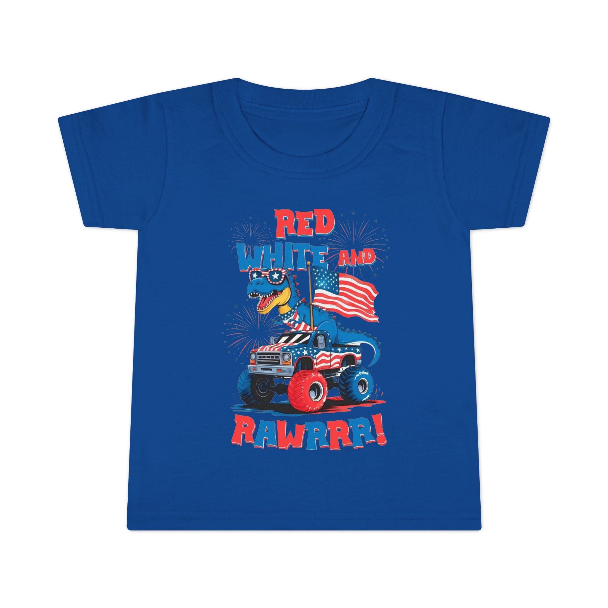 Toddler T-Shirt — "Red White and Rawrr!" Patriotic Tee