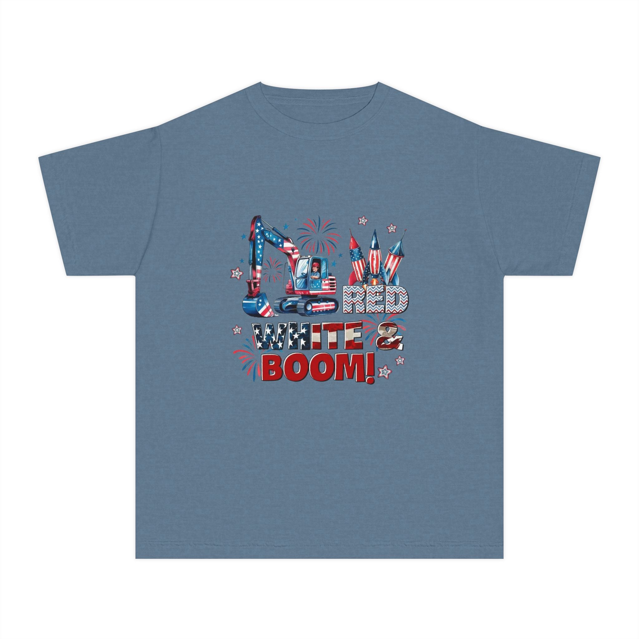 Youth Tee — Patriotic "Red White Boom"