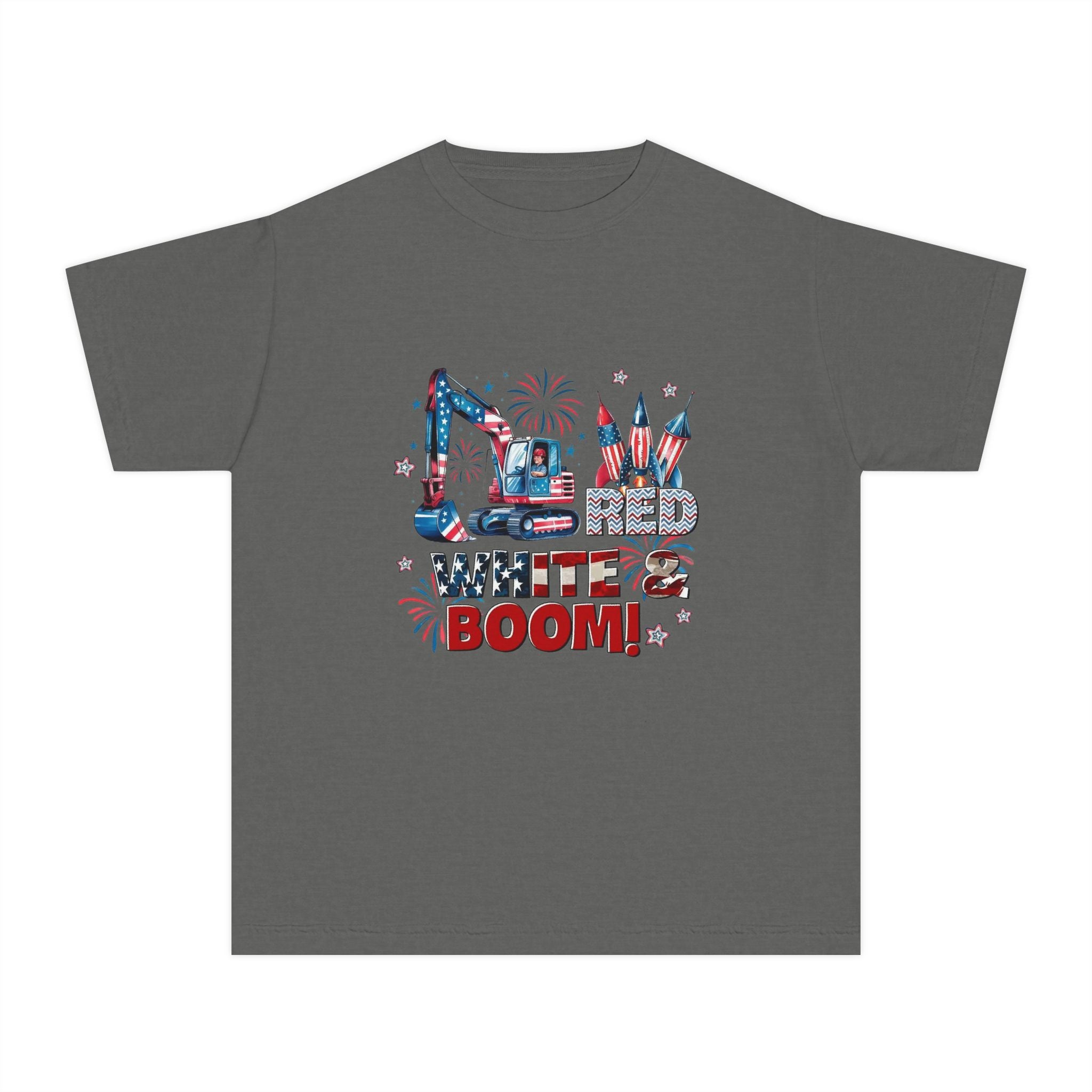 Youth Tee — Patriotic "Red White Boom"
