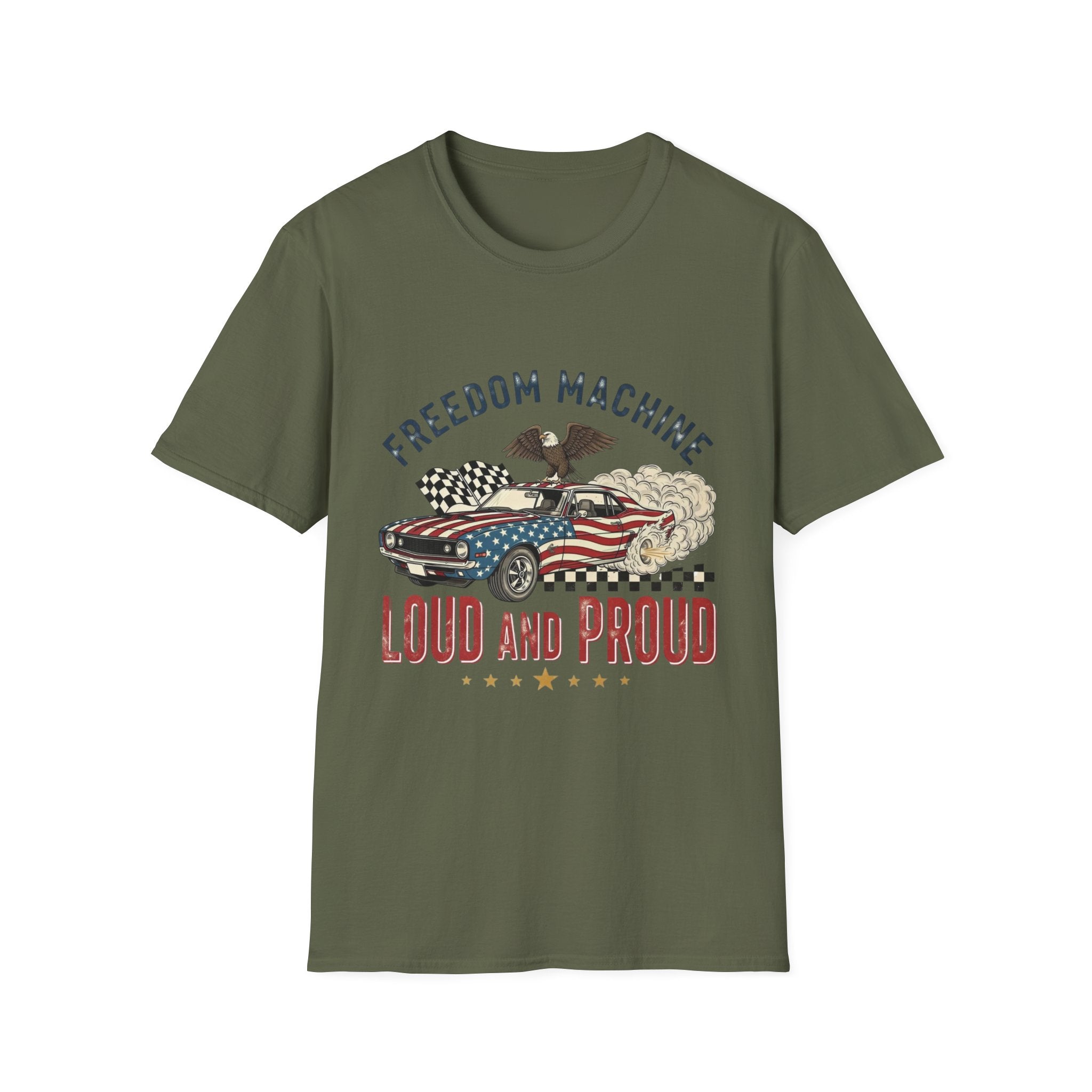 (Gildian) Freedom Machine T-Shirt — "Loud and Proud" American Flag