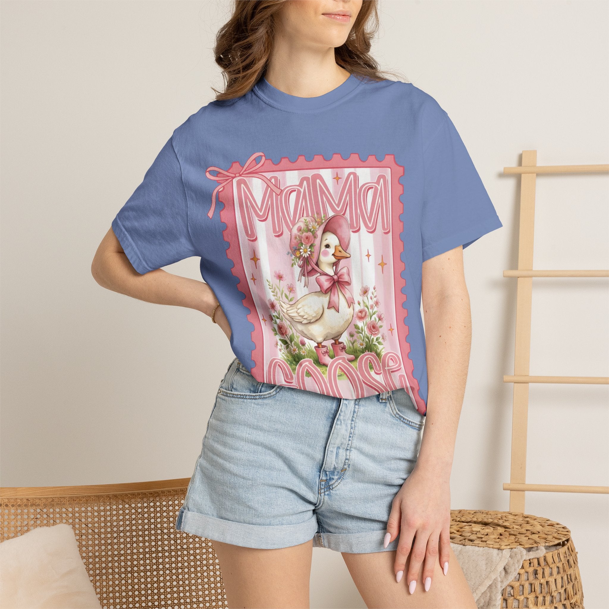 Mama Goose T-Shirt — Vintage Pink Nursery Illustration Tee
