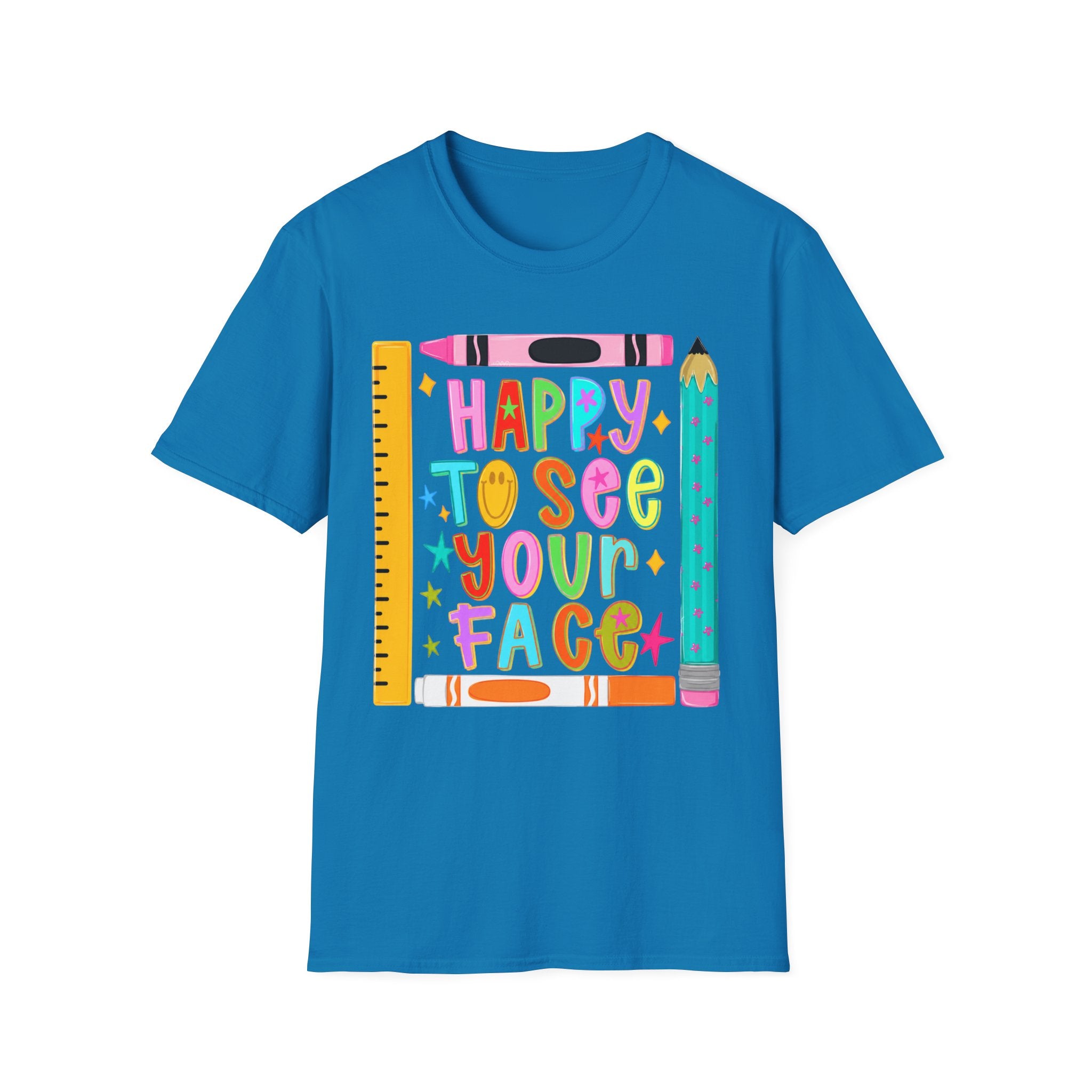 “Happy To See Your Face” Teacher Tee
