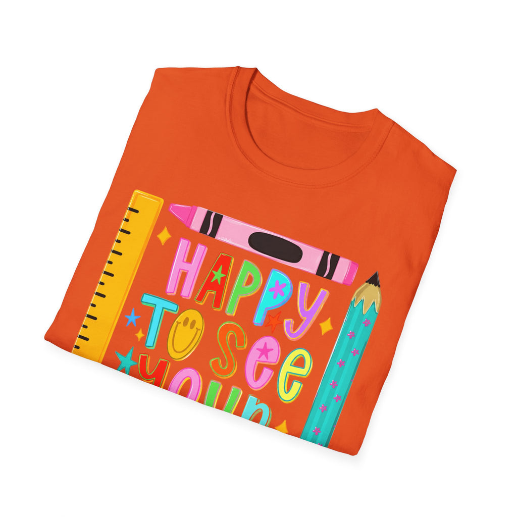“Happy To See Your Face” Teacher Tee