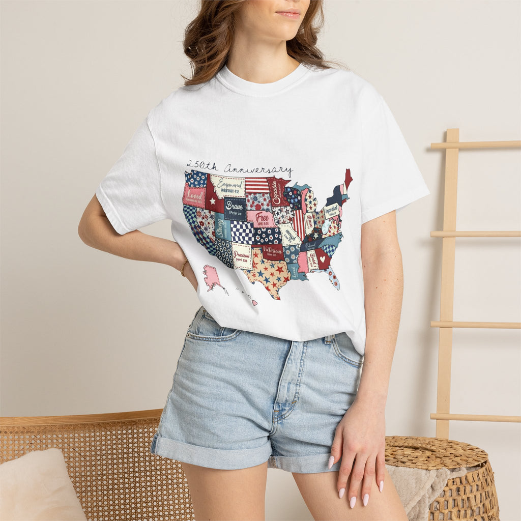Comfort Colors- Patchwork USA Map T-Shirt