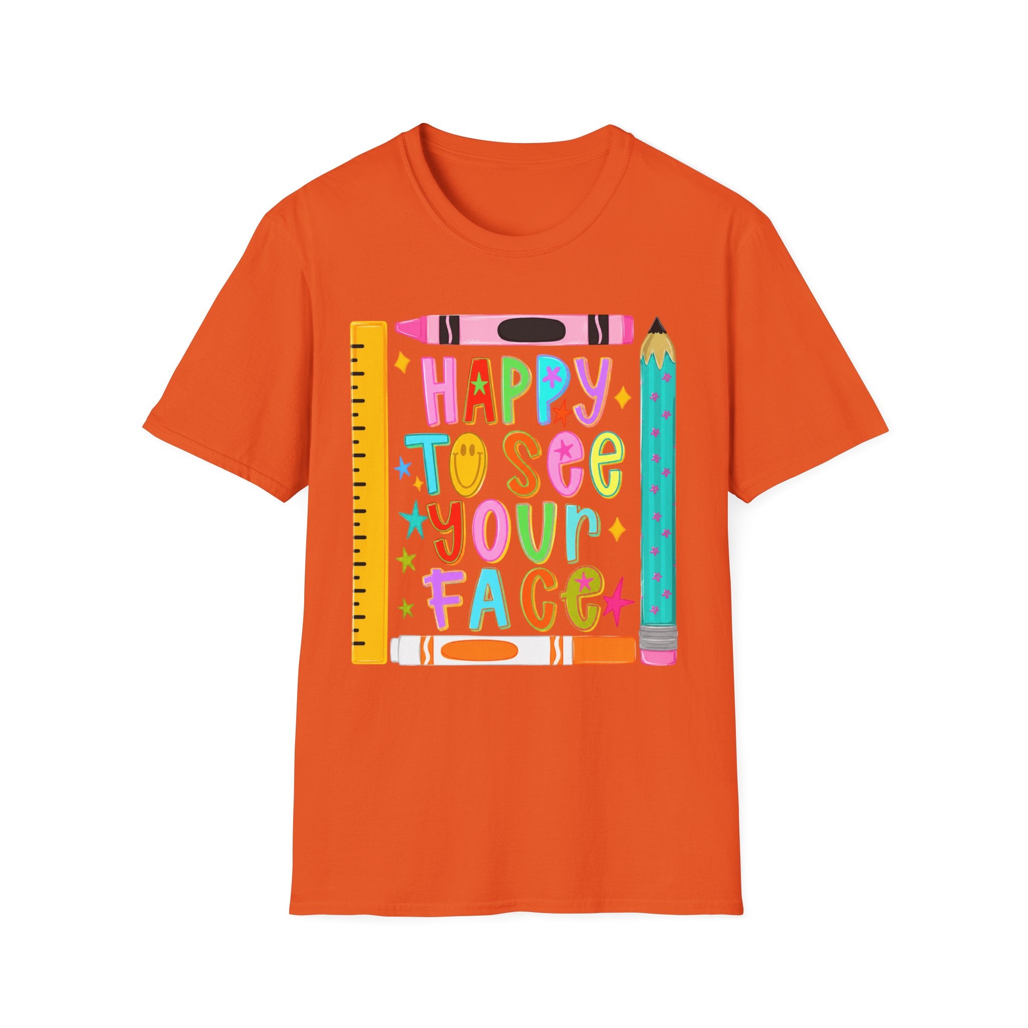 “Happy To See Your Face” Teacher Tee