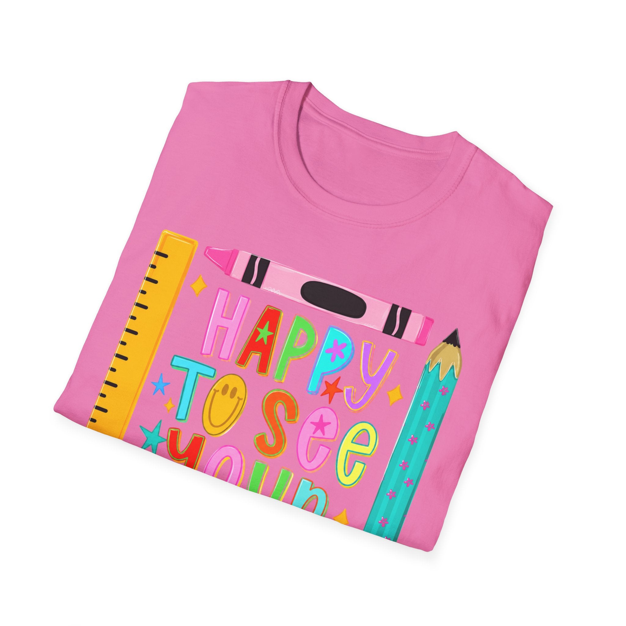 “Happy To See Your Face” Teacher Tee
