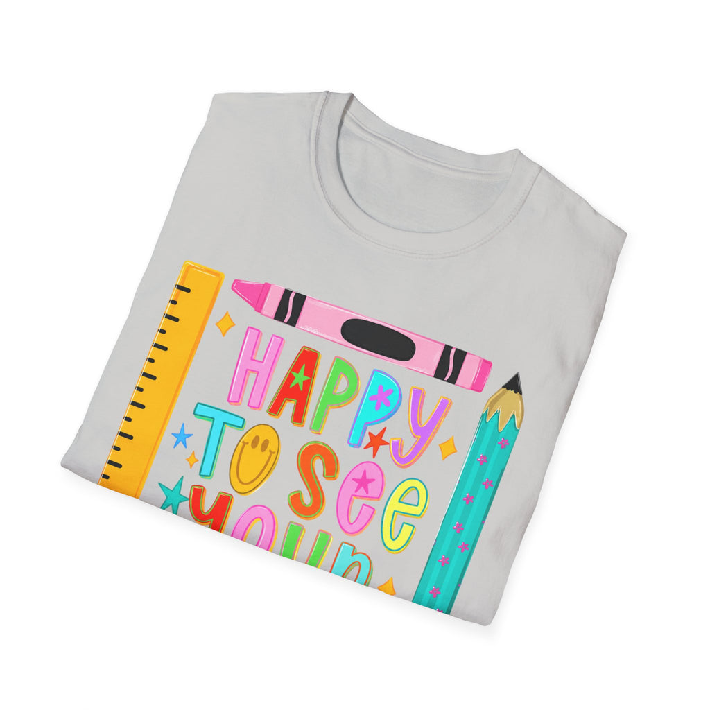 “Happy To See Your Face” Teacher Tee