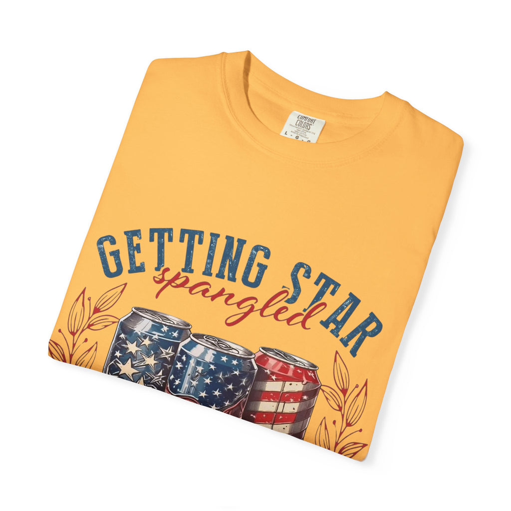 Getting Star Spangled Hammered T-Shirt — Patriotic Beer Can Graphic