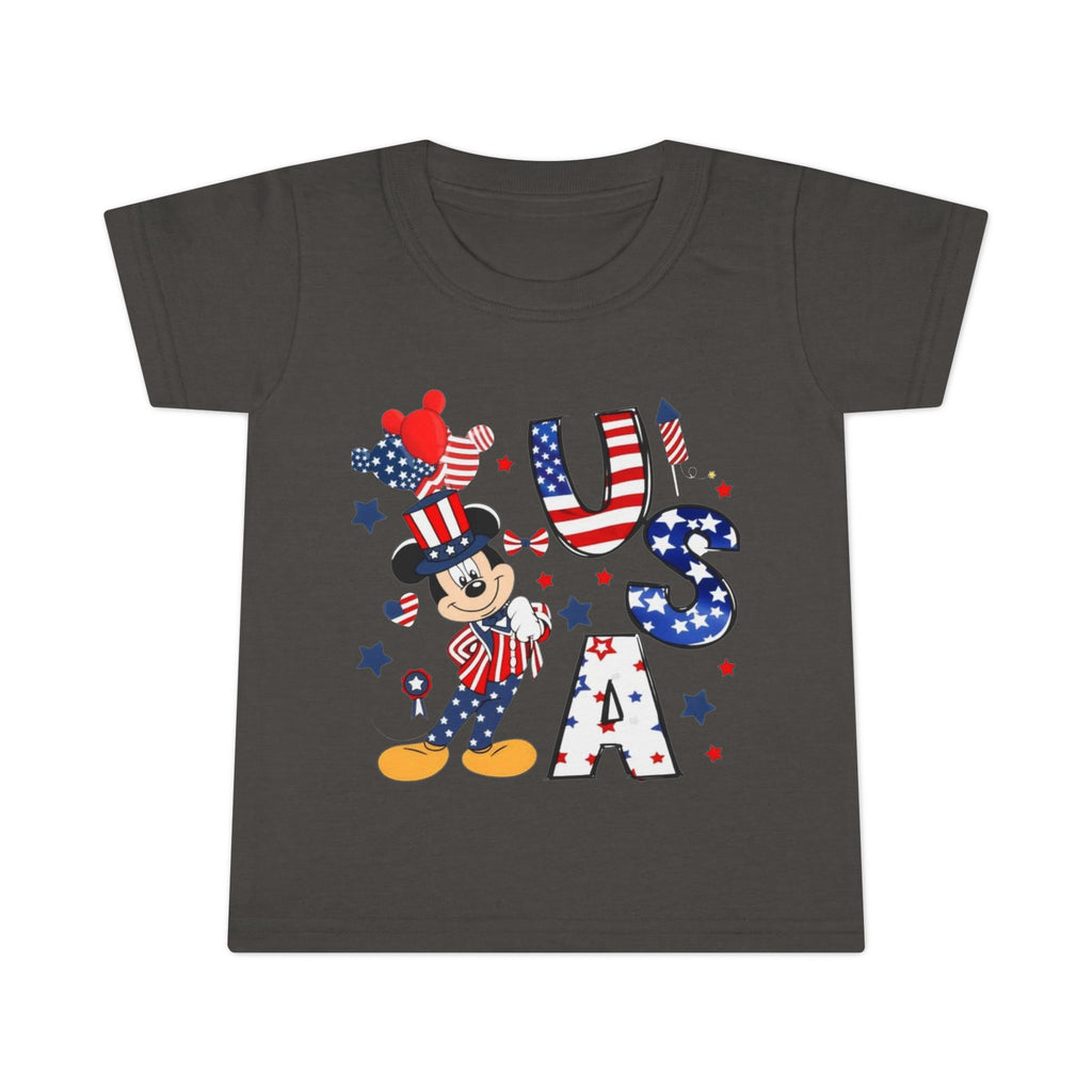 Patriotic Toddler T-Shirt — USA Stars & Stripes (Mouse)