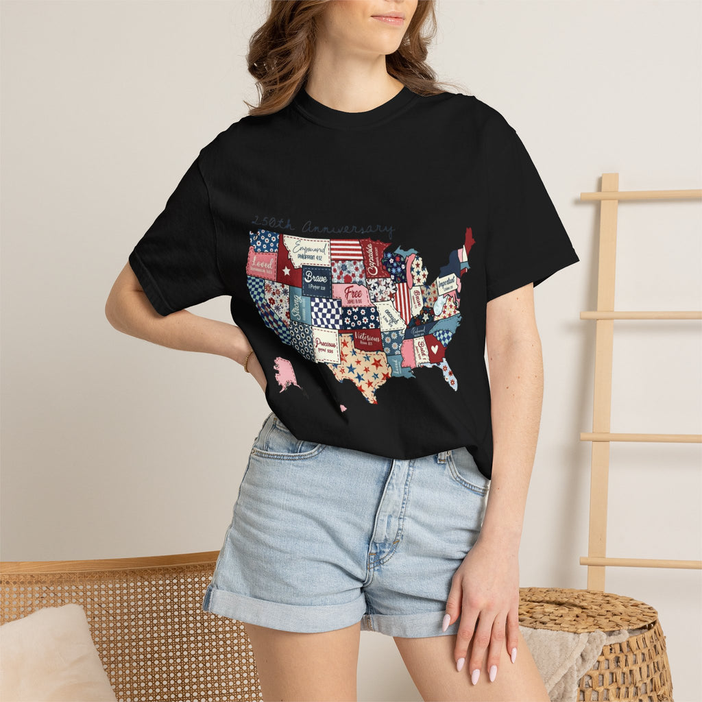 Comfort Colors- Patchwork USA Map T-Shirt