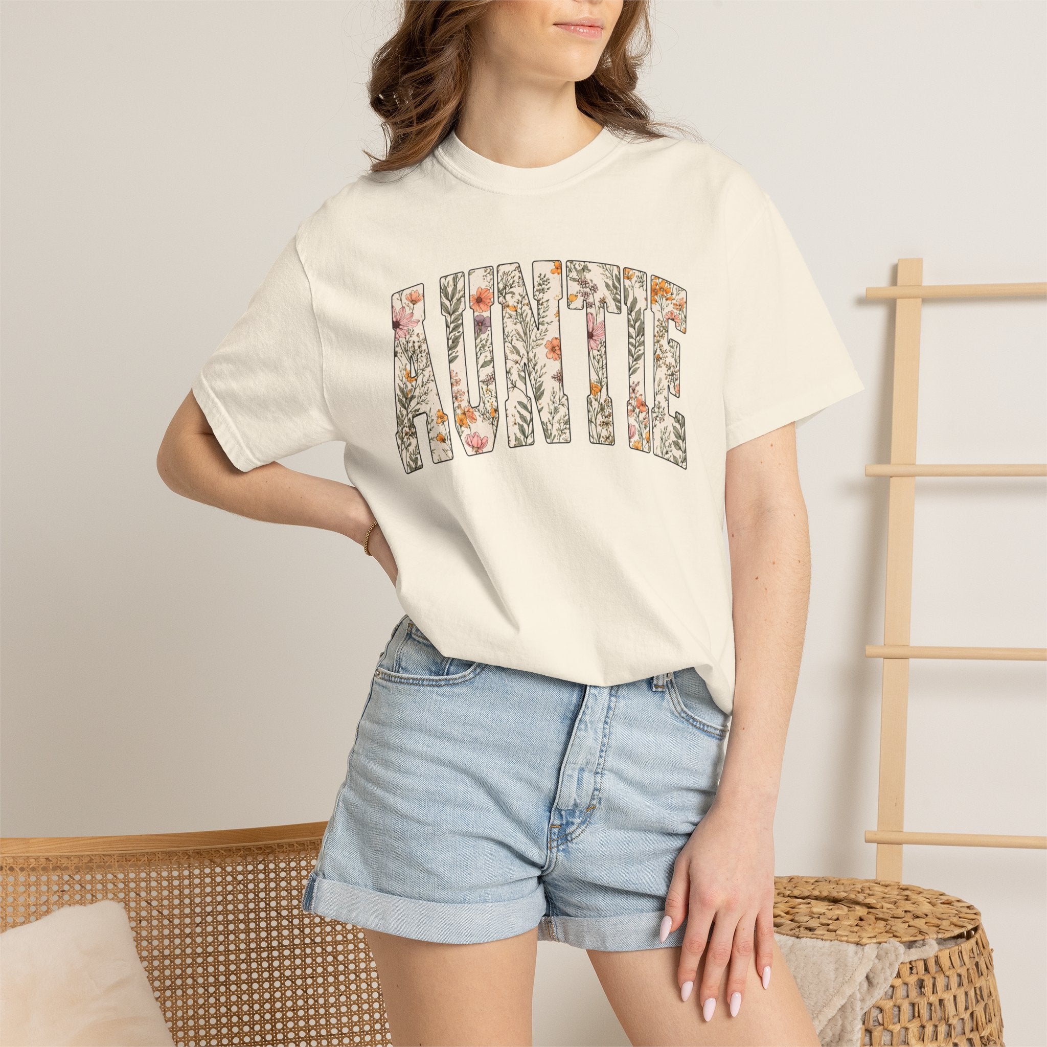 “Auntie” Floral Tee