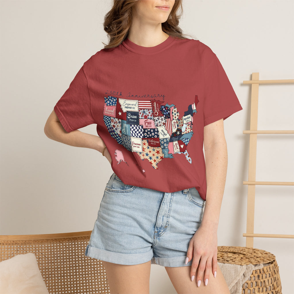 Comfort Colors- Patchwork USA Map T-Shirt