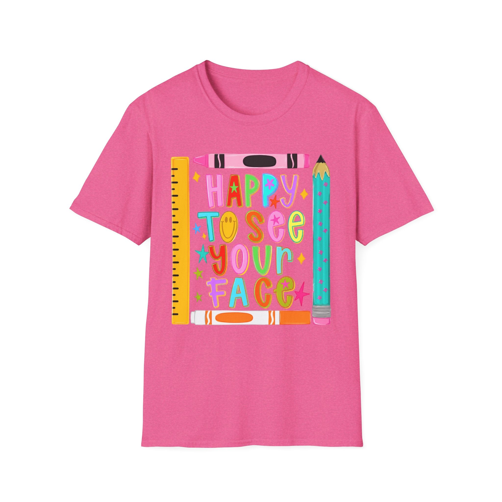 “Happy To See Your Face” Teacher Tee