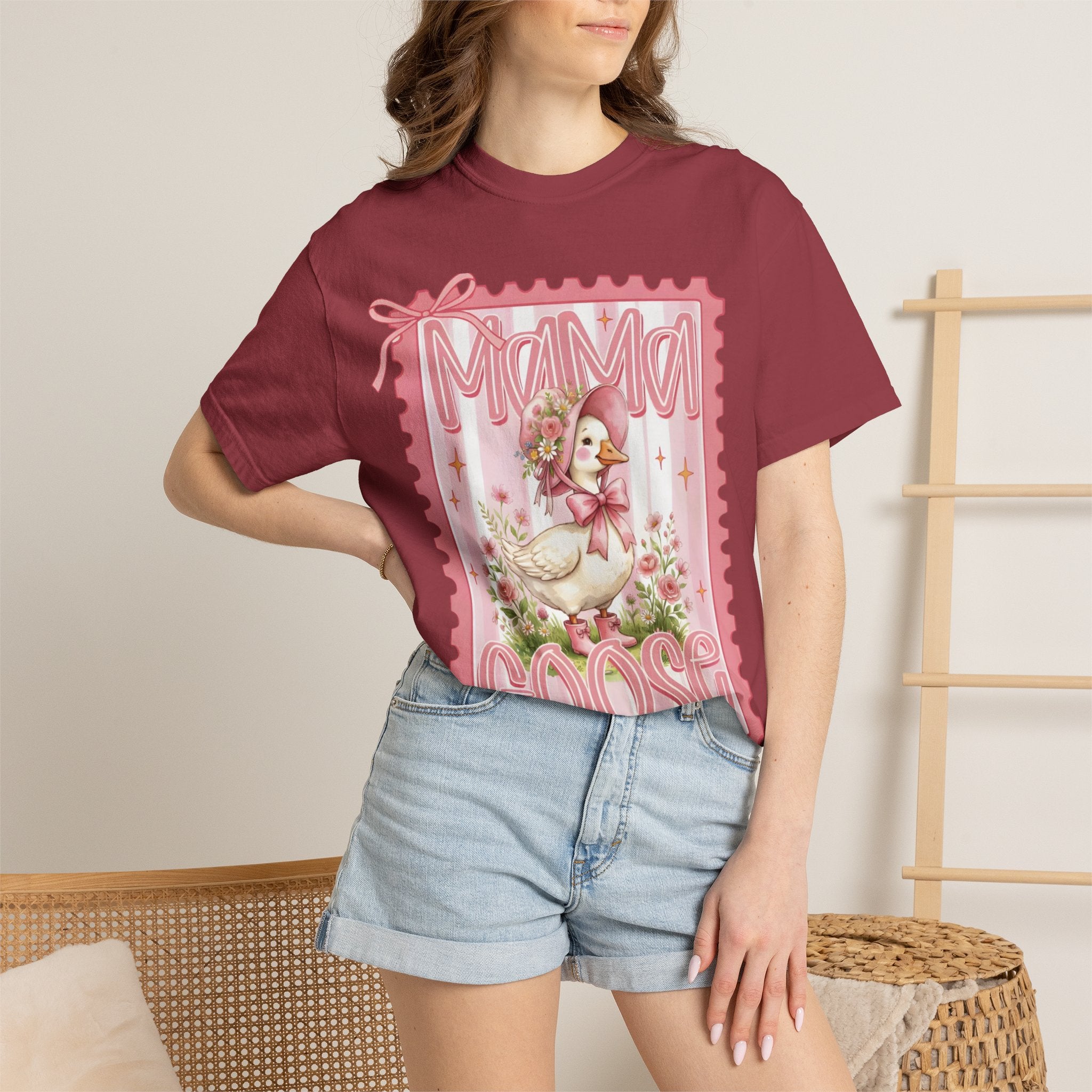 Mama Goose T-Shirt — Vintage Pink Nursery Illustration Tee