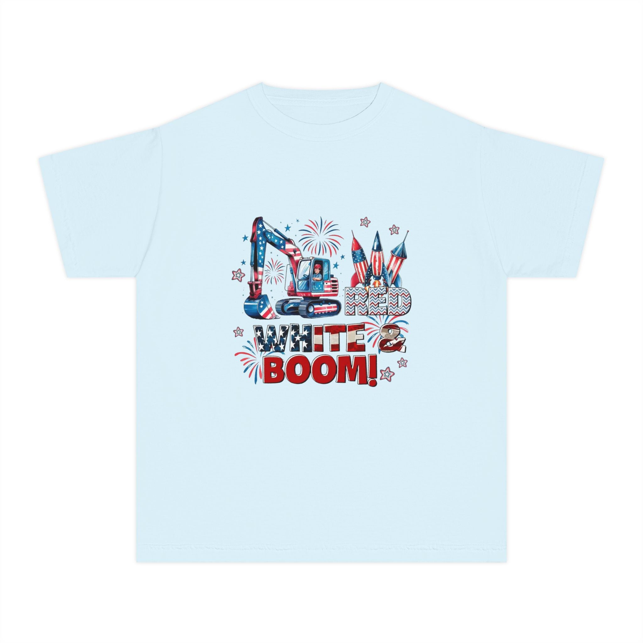 Youth Tee — Patriotic "Red White Boom"