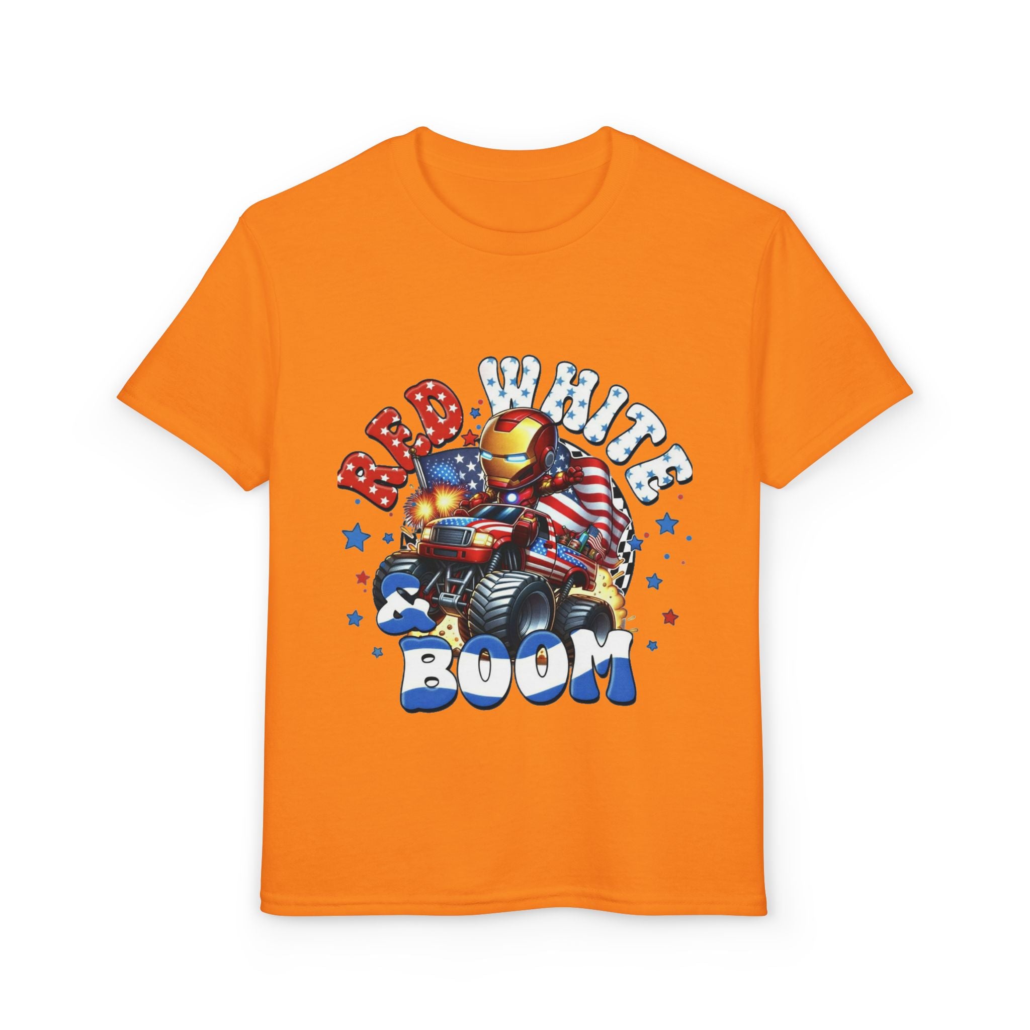 Youth T-Shirt — "Red White Boom" Patriotic Graphic