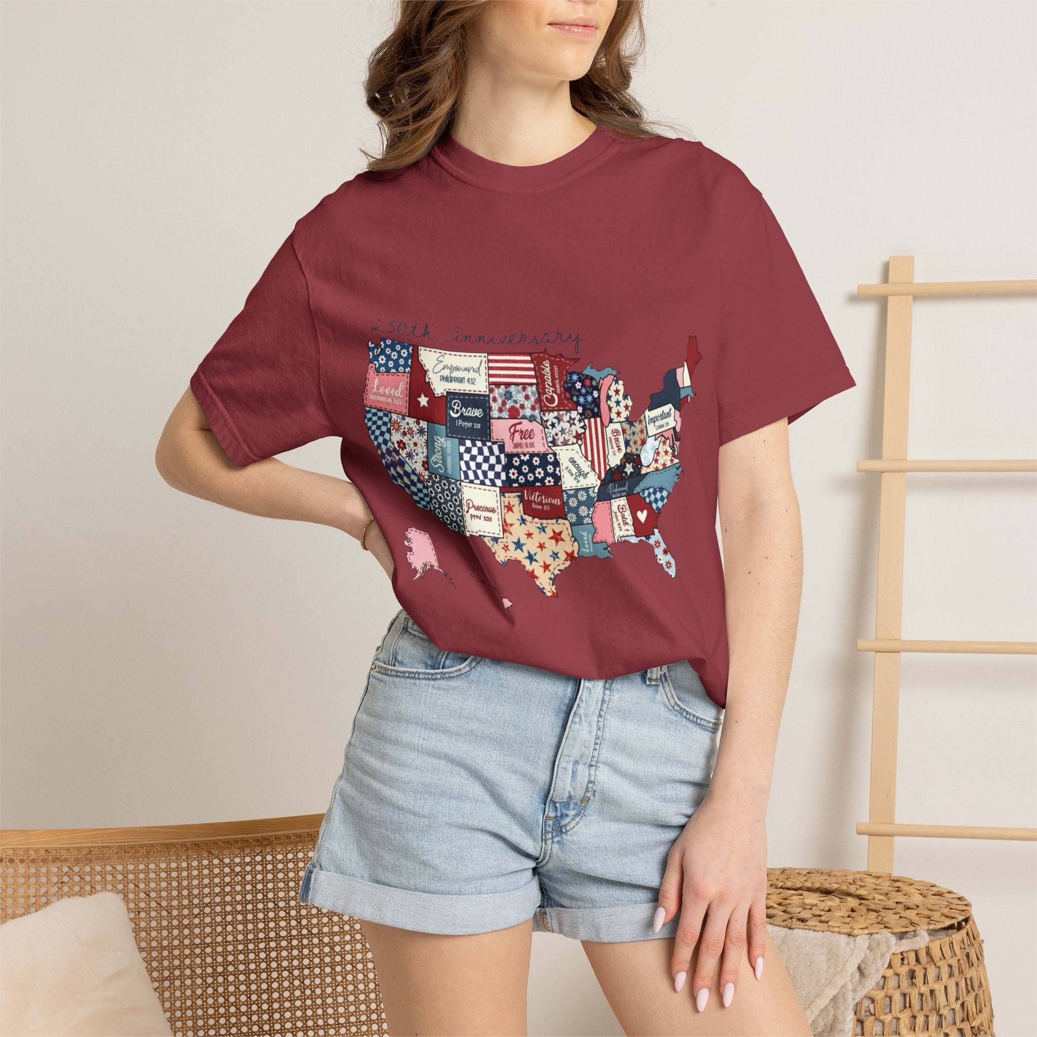 Comfort Colors- Patchwork USA Map T-Shirt