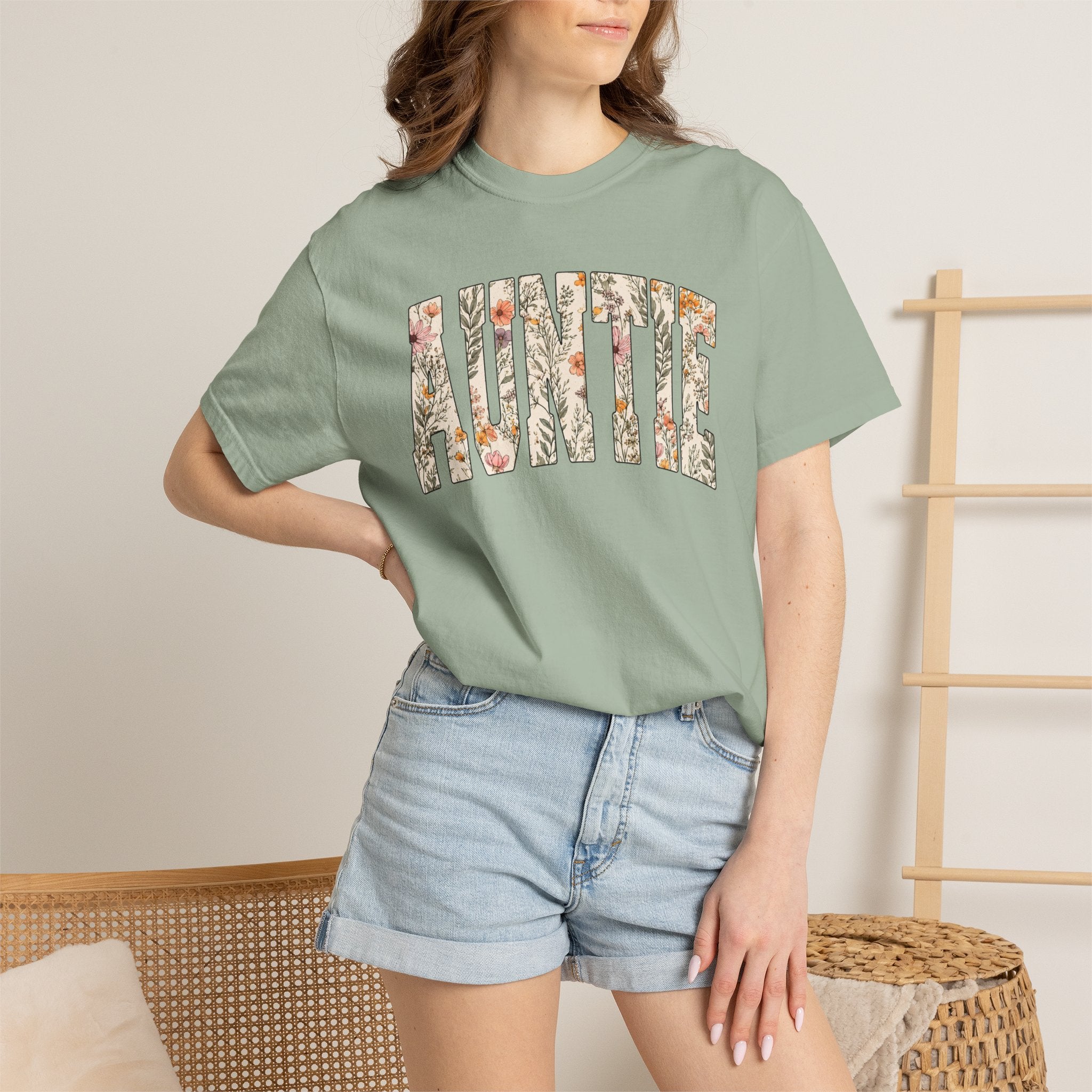 “Auntie” Floral Tee