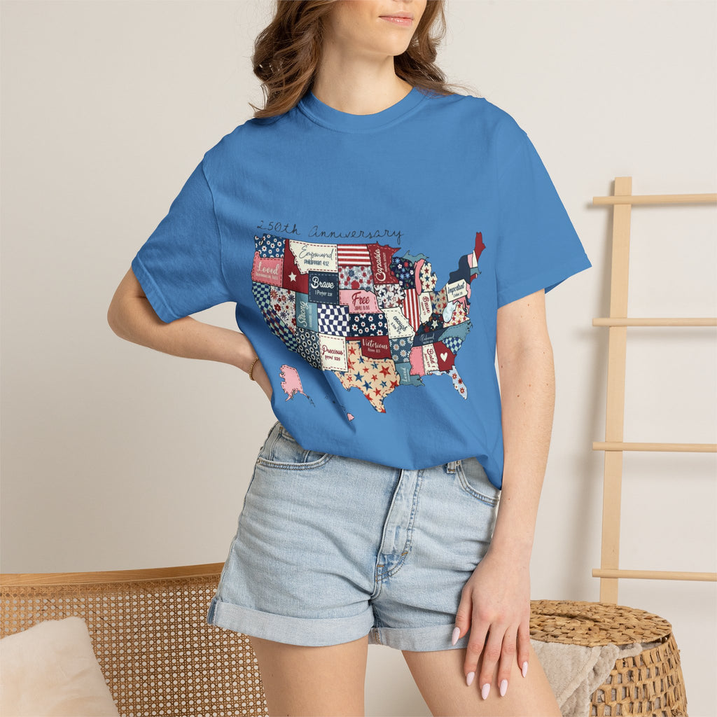 Comfort Colors- Patchwork USA Map T-Shirt
