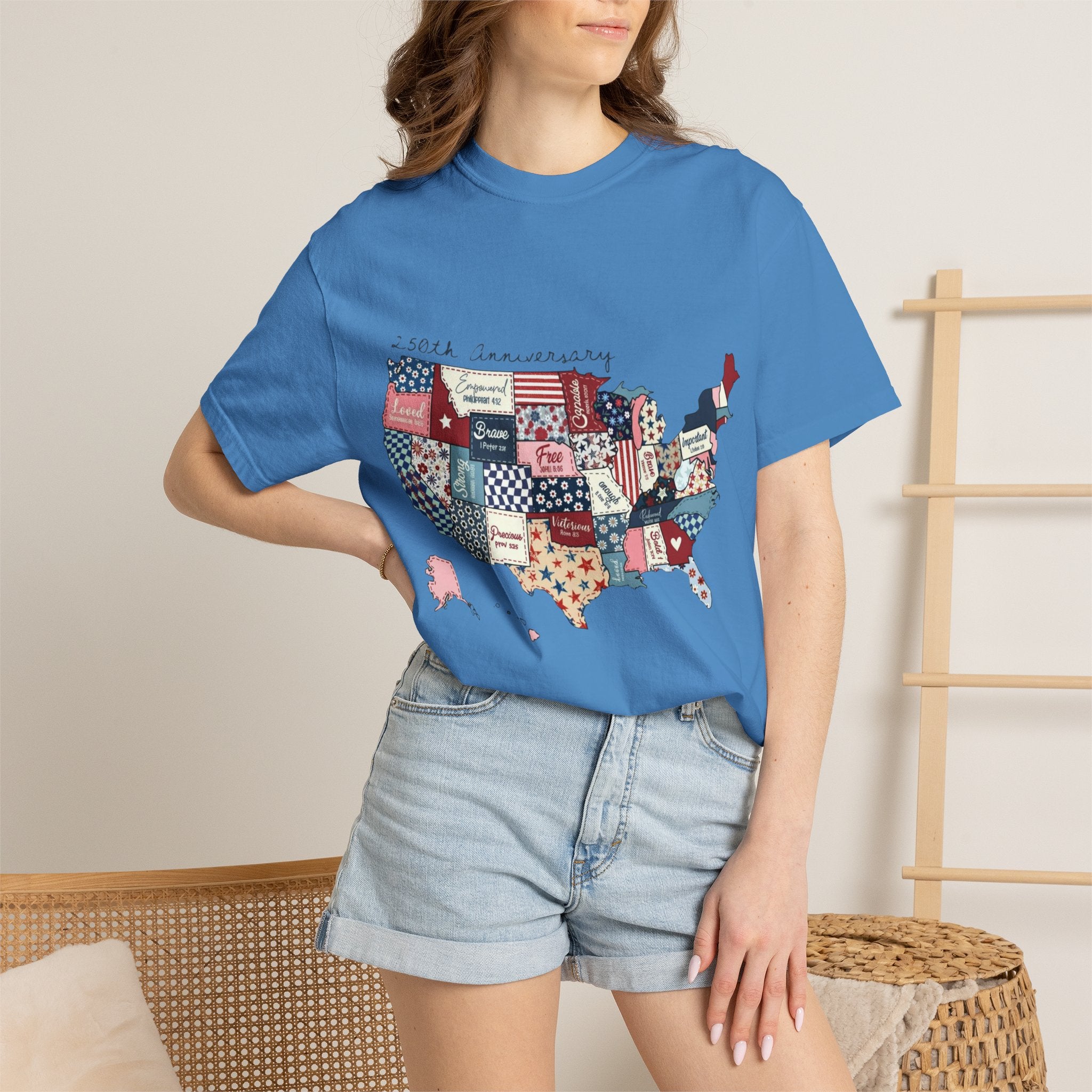 Comfort Colors- Patchwork USA Map T-Shirt