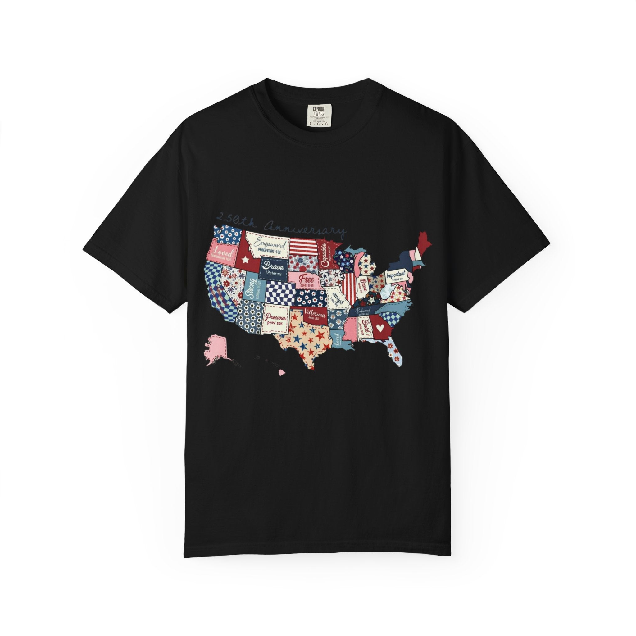 Comfort Colors- Patchwork USA Map T-Shirt