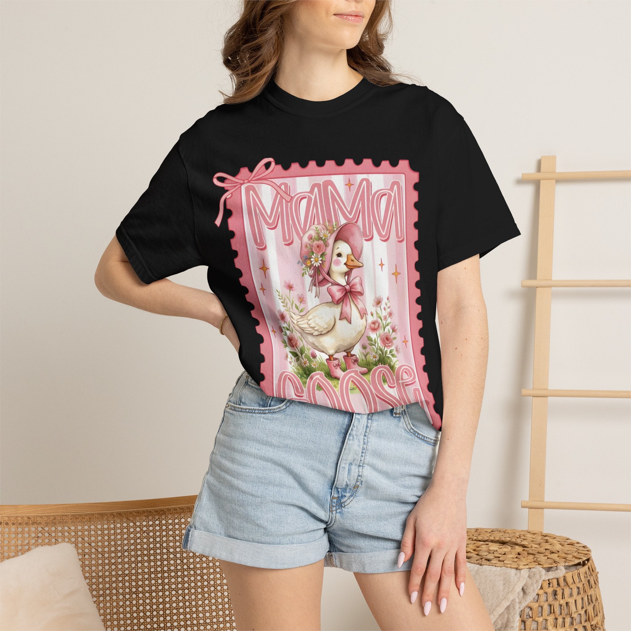 Mama Goose T-Shirt — Vintage Pink Nursery Illustration Tee