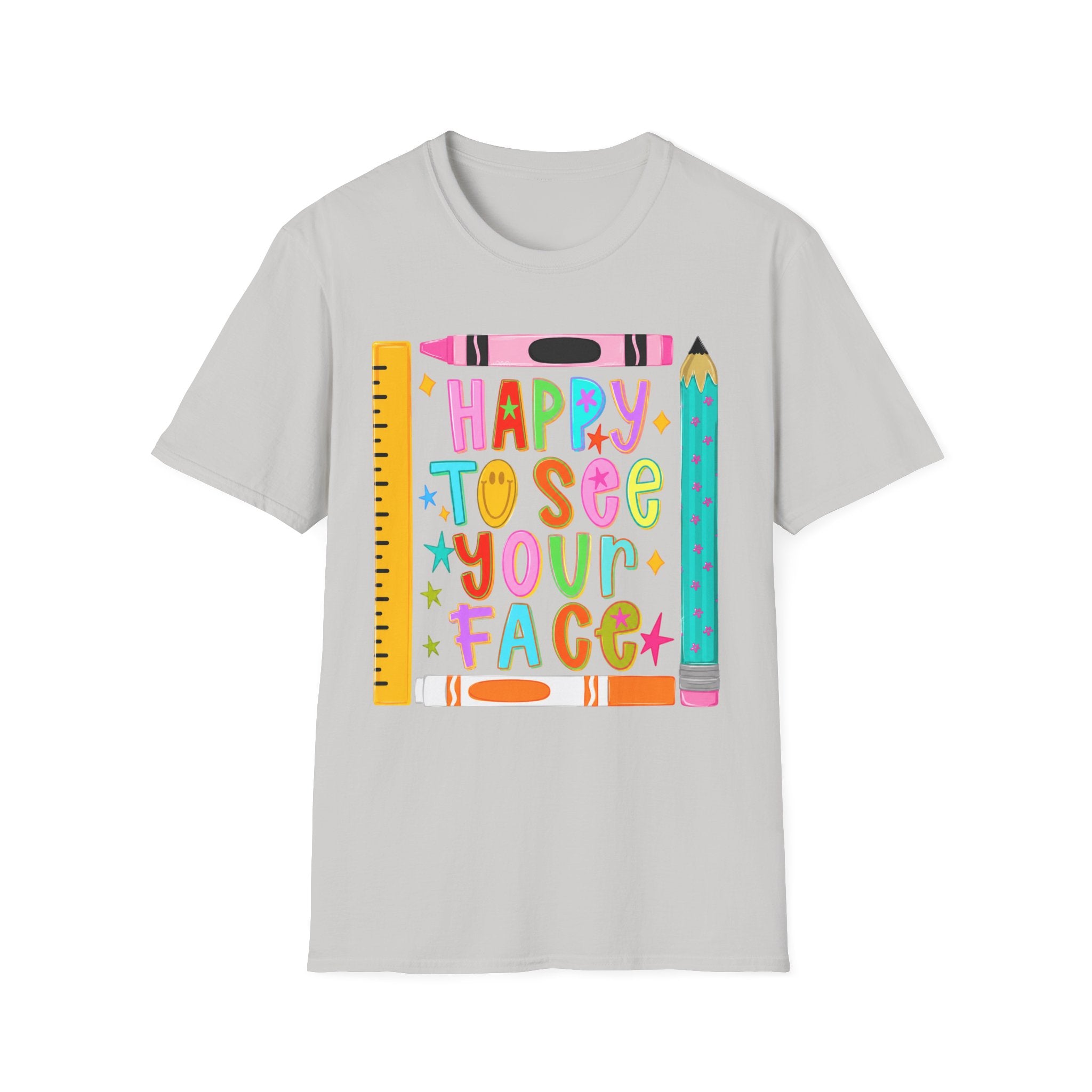 “Happy To See Your Face” Teacher Tee