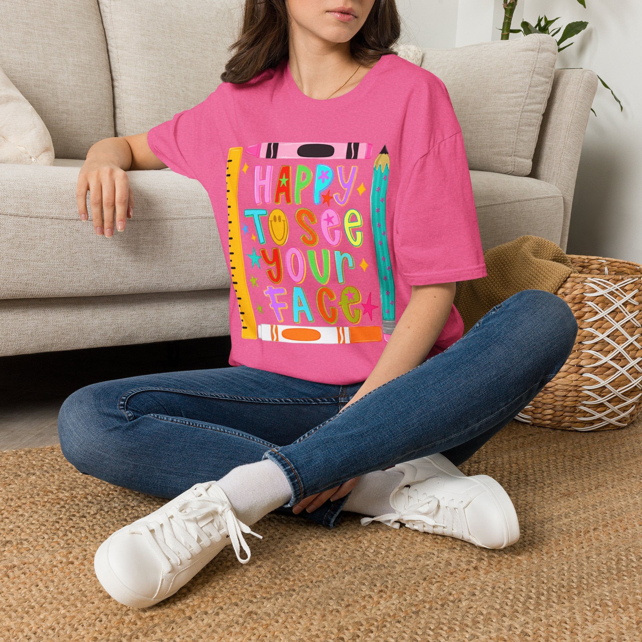 “Happy To See Your Face” Teacher Tee