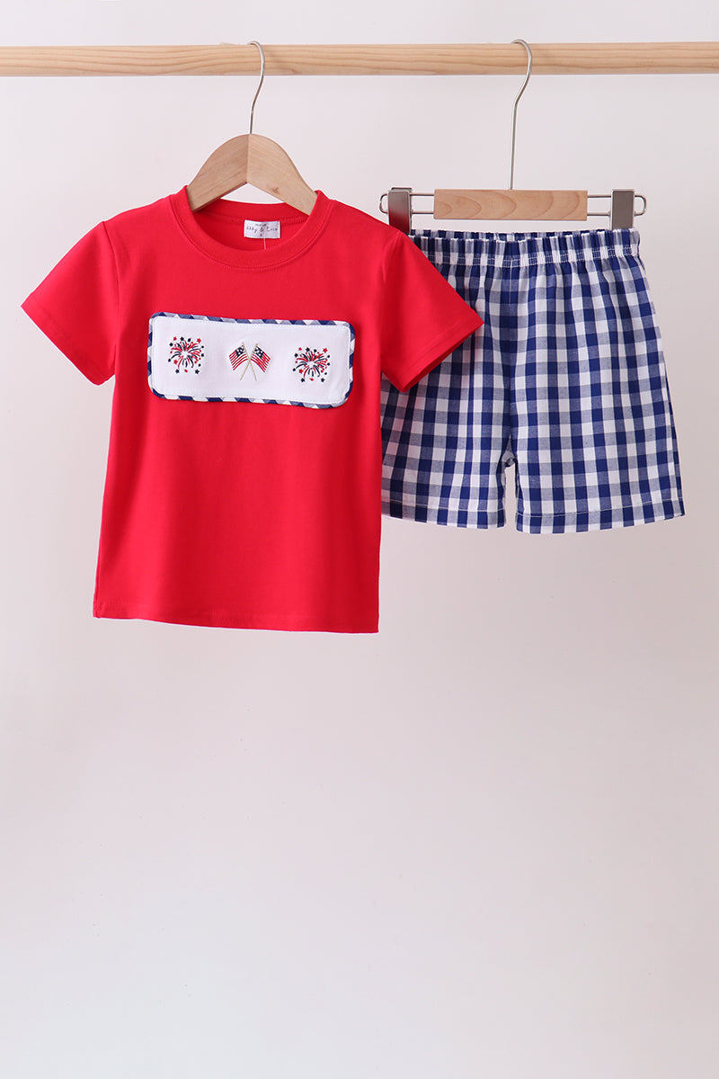 Red, White and Blue Shorts Set