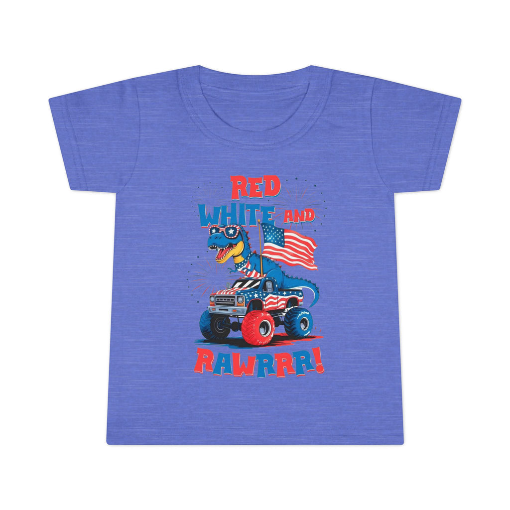 Toddler T-Shirt — "Red White and Rawrr!" Patriotic Tee